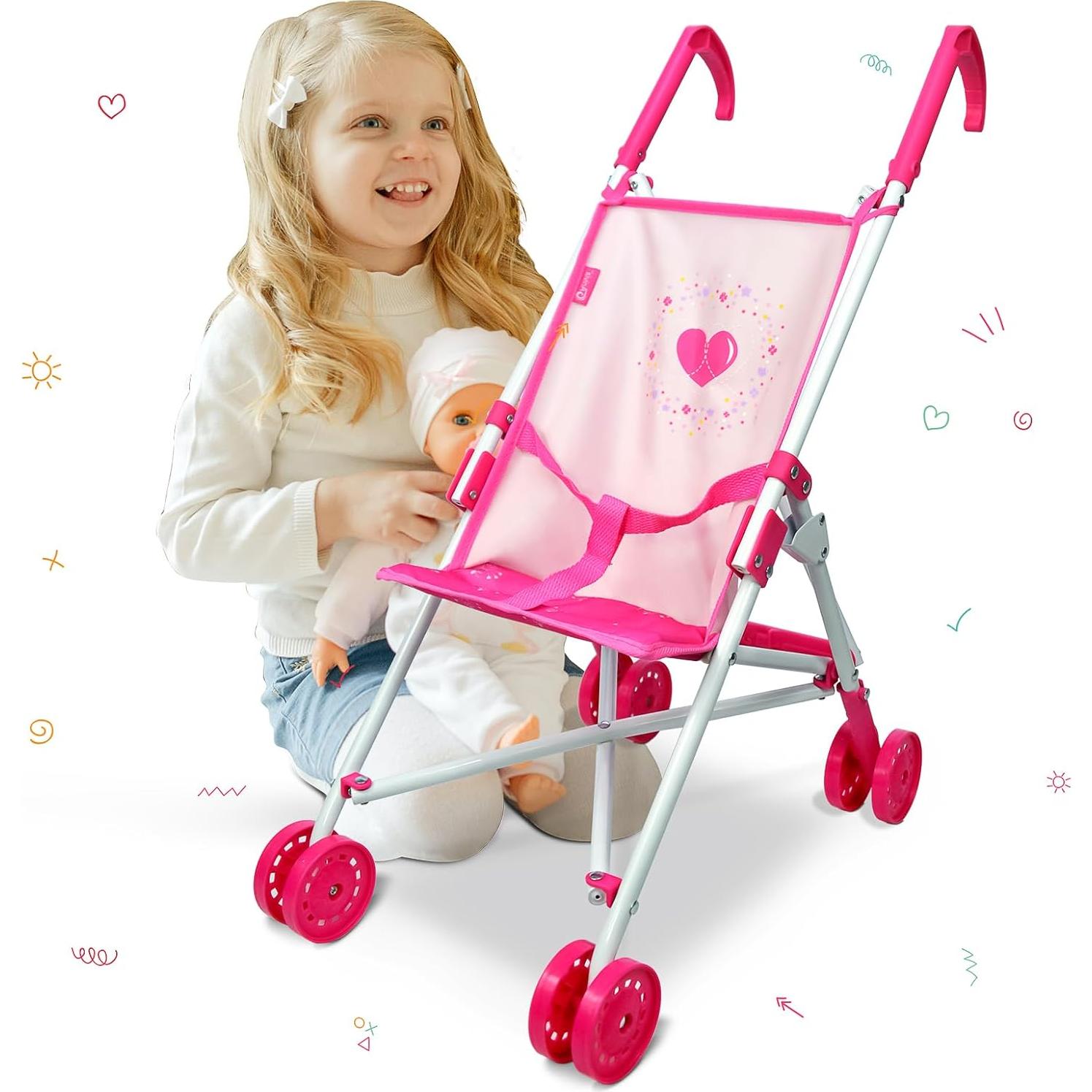 Carrito de Muñecas Anivia DB102pink Plegable y Ajustable