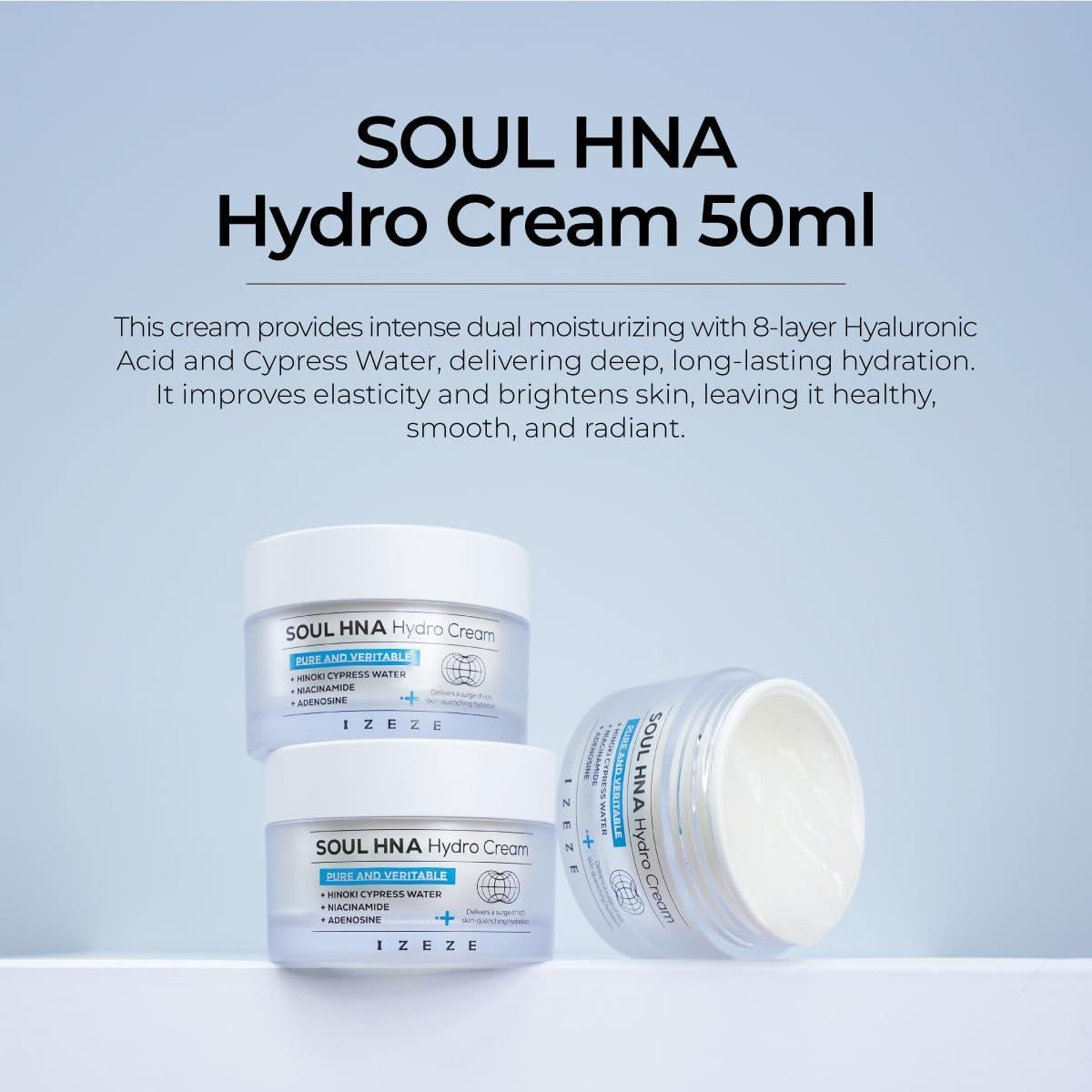 Crema Hidratante Facial IZEZE Soul HNA 50ml con Ácido Hialurónico