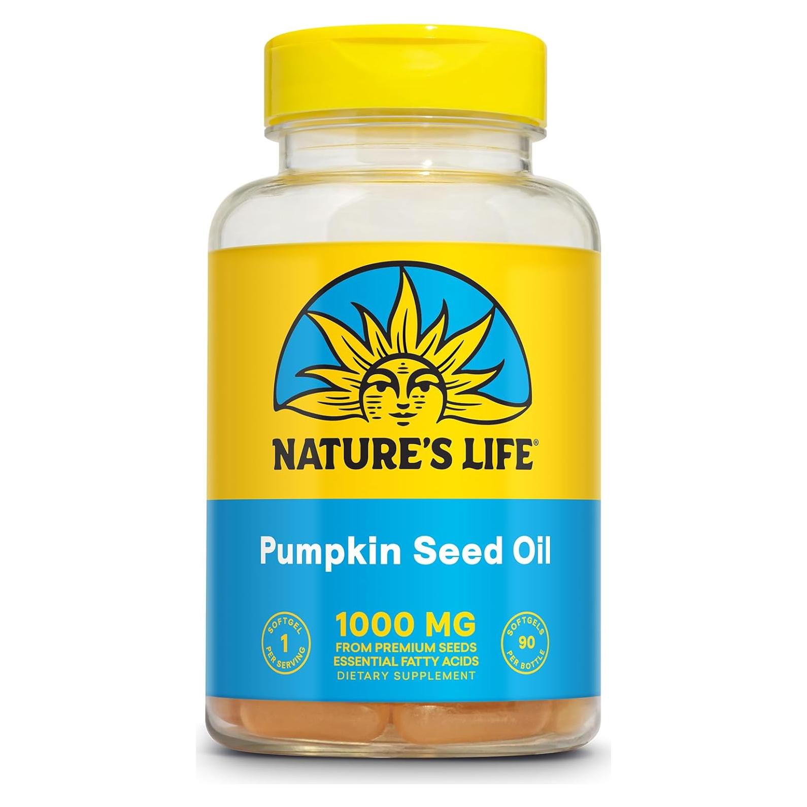 Suplemento Aceite de Semilla de Calabaza Nature's Life 90 Cápsulas