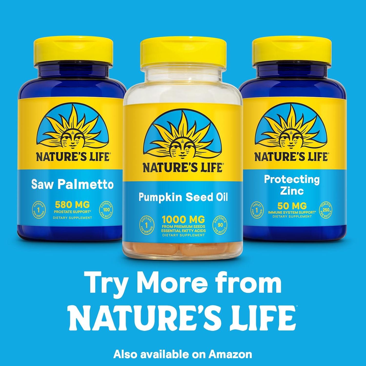 Suplemento Aceite de Semilla de Calabaza Nature's Life 90 Cápsulas