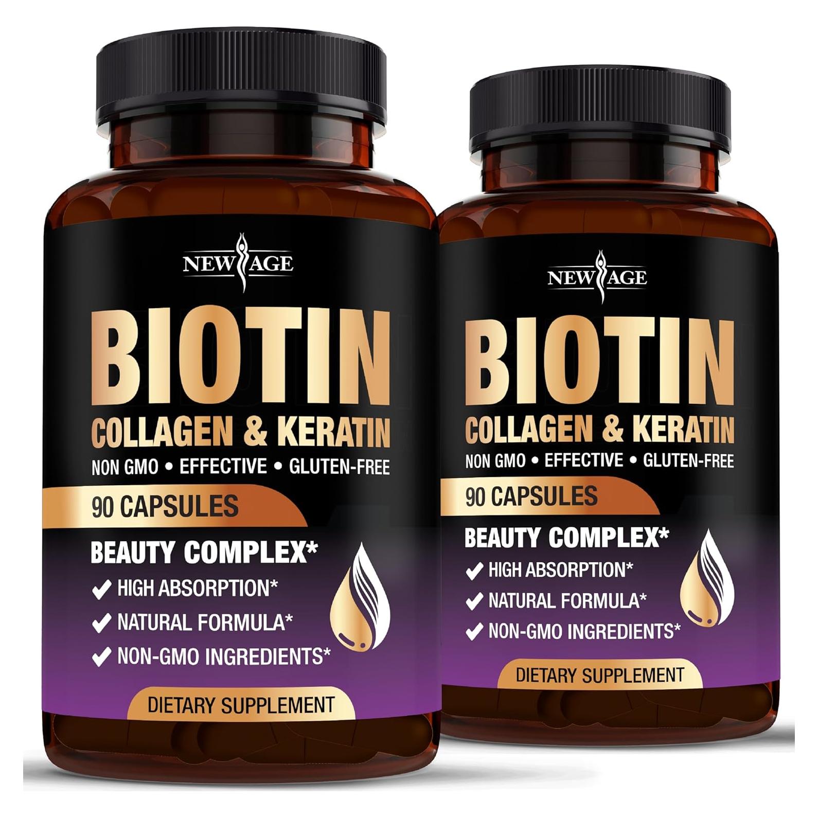 Suplemento de Biotina 10000mcg Nueva Era - 180 Cápsulas