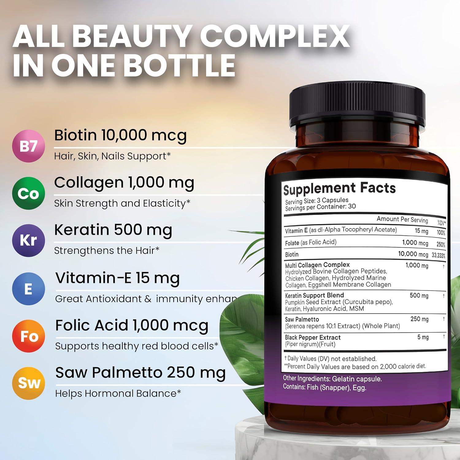 Suplemento de Biotina 10000mcg Nueva Era - 180 Cápsulas