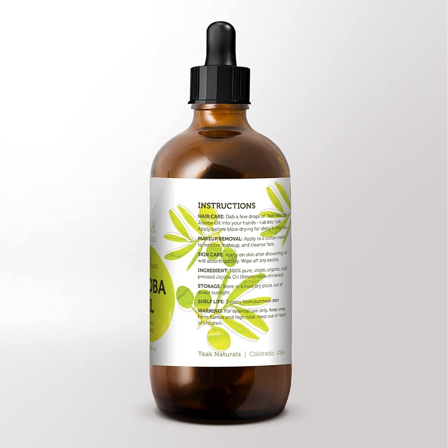 Aceite de Jojoba Orgánico Prensado en Frío Teak Naturals 113g
