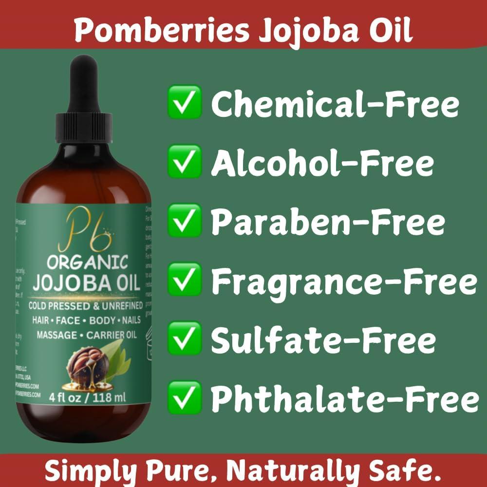 Aceite de Jojoba Orgánico 100% Puro 118 ml - Pomberries