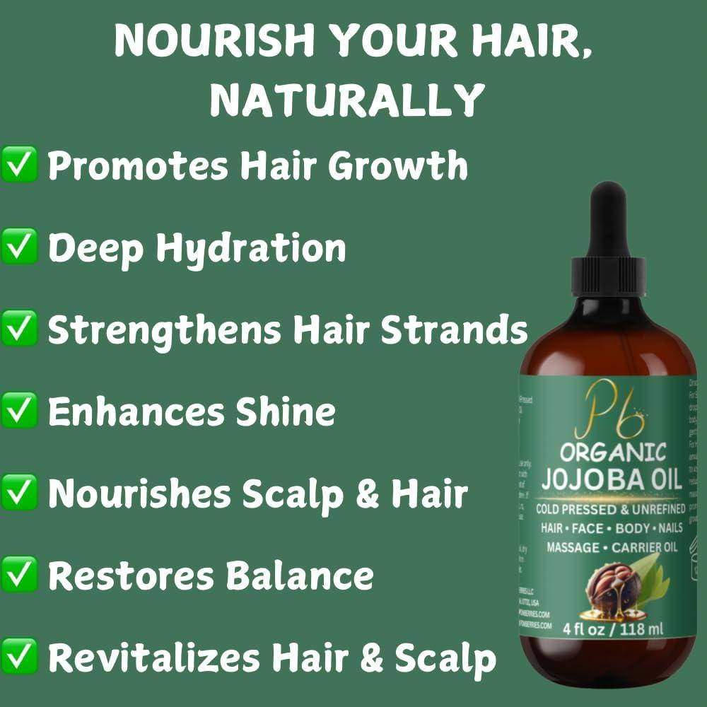 Aceite de Jojoba Orgánico 100% Puro 118 ml - Pomberries