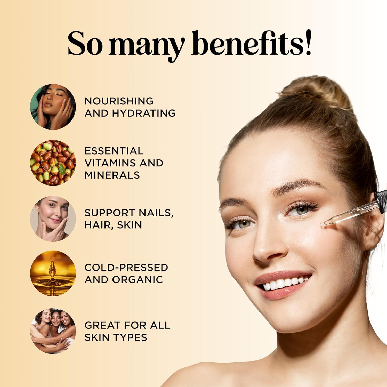 Aceite de Jojoba Orgánico Maple Holistics 473 ml - Puro y Sin Refinar