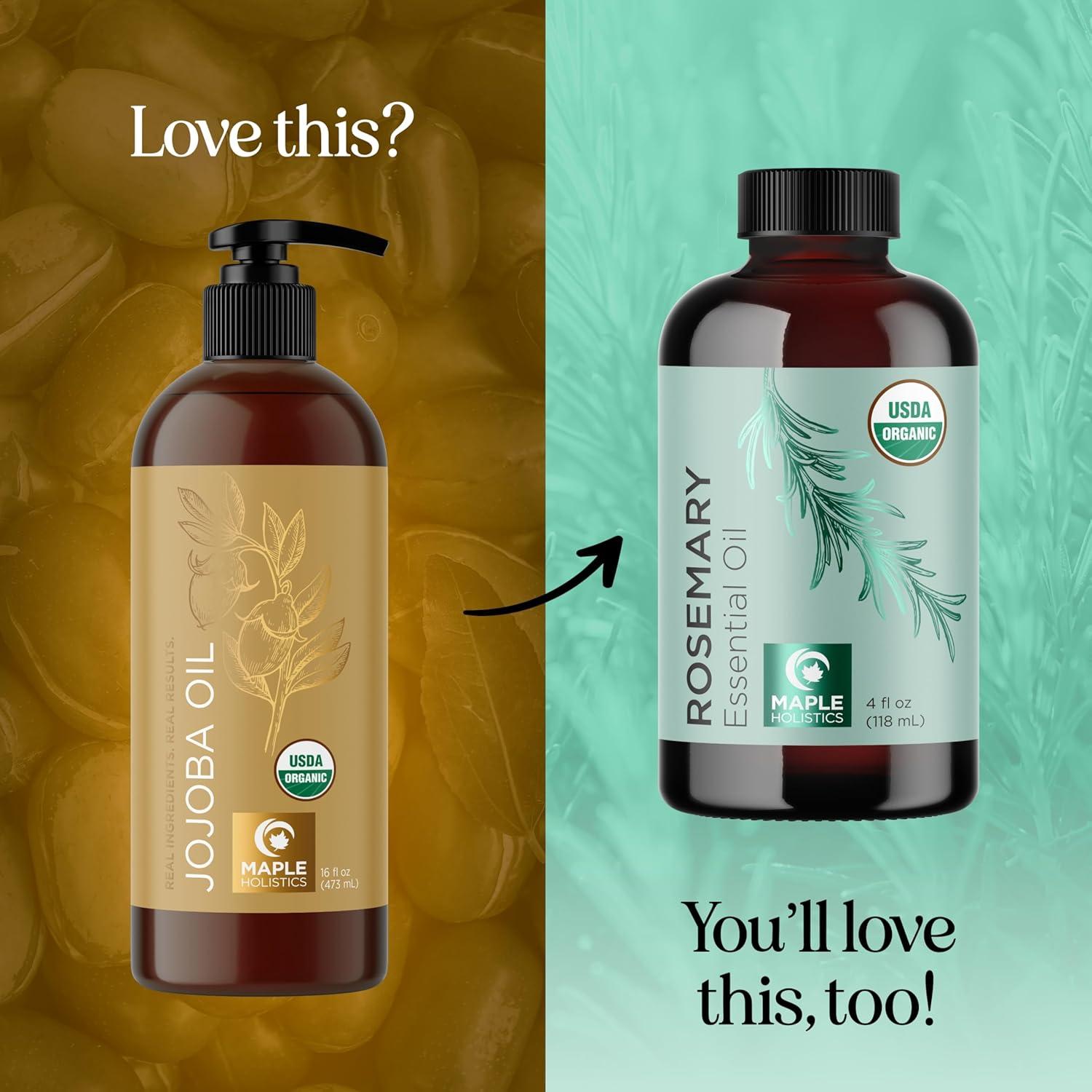 Aceite de Jojoba Orgánico Maple Holistics 473 ml - Puro y Sin Refinar