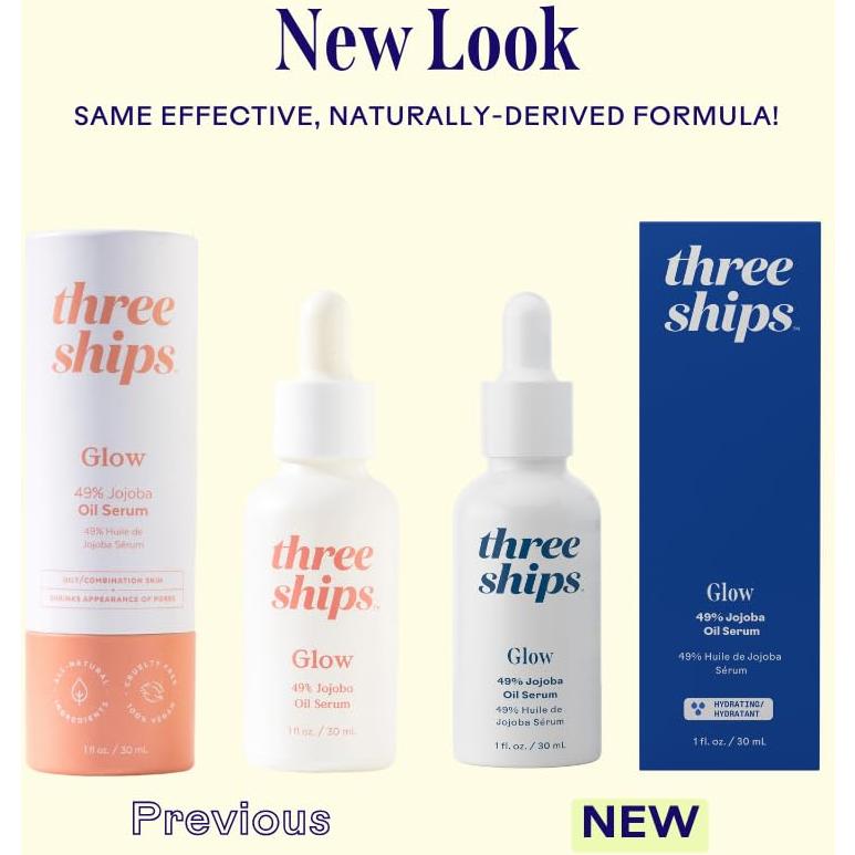 Suero Facial Vegano Glow Three Ships 30mL - Hidratante Piel Grasa