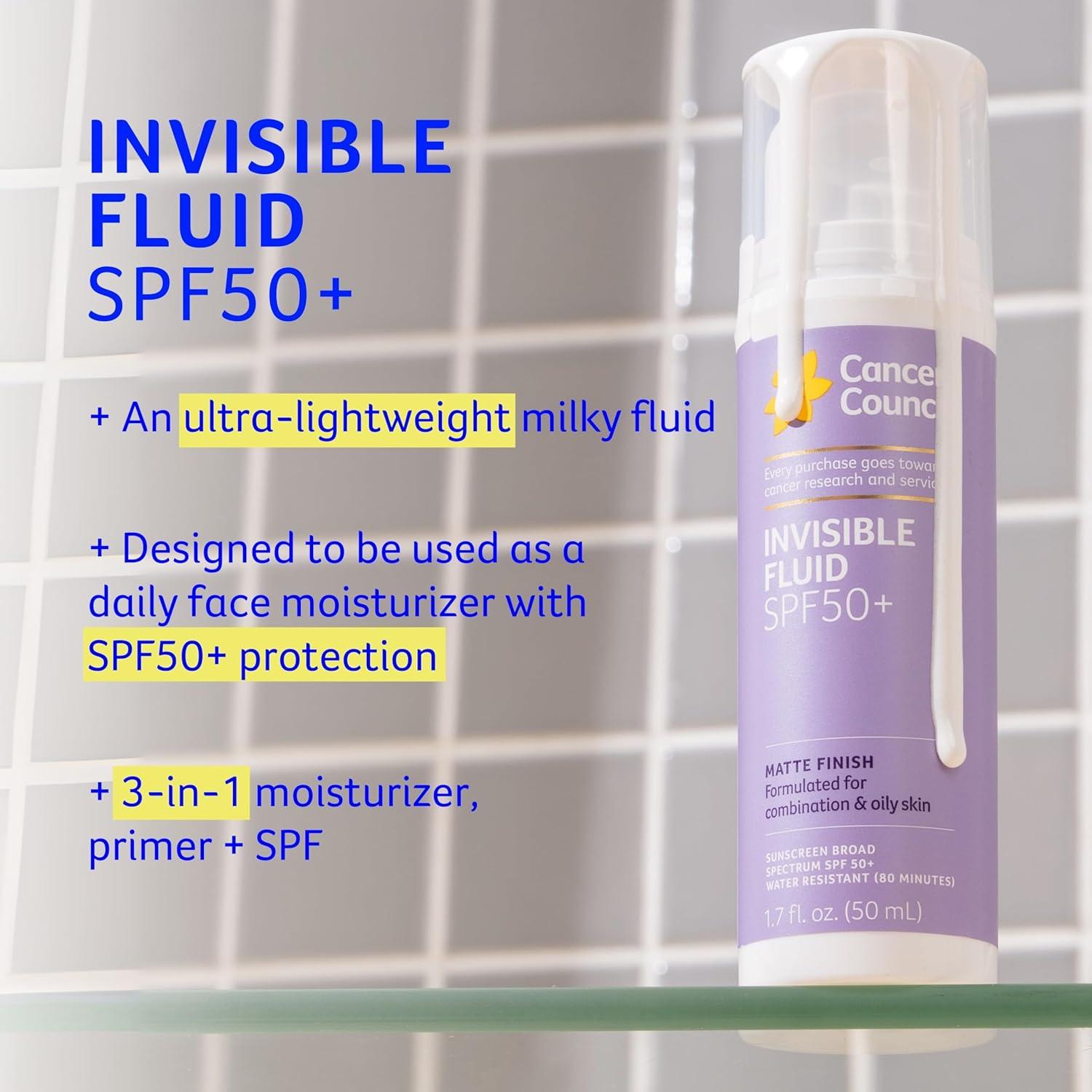 Protector Solar Facial Fluido Invisible Cancer Council SPF50+ 50ml