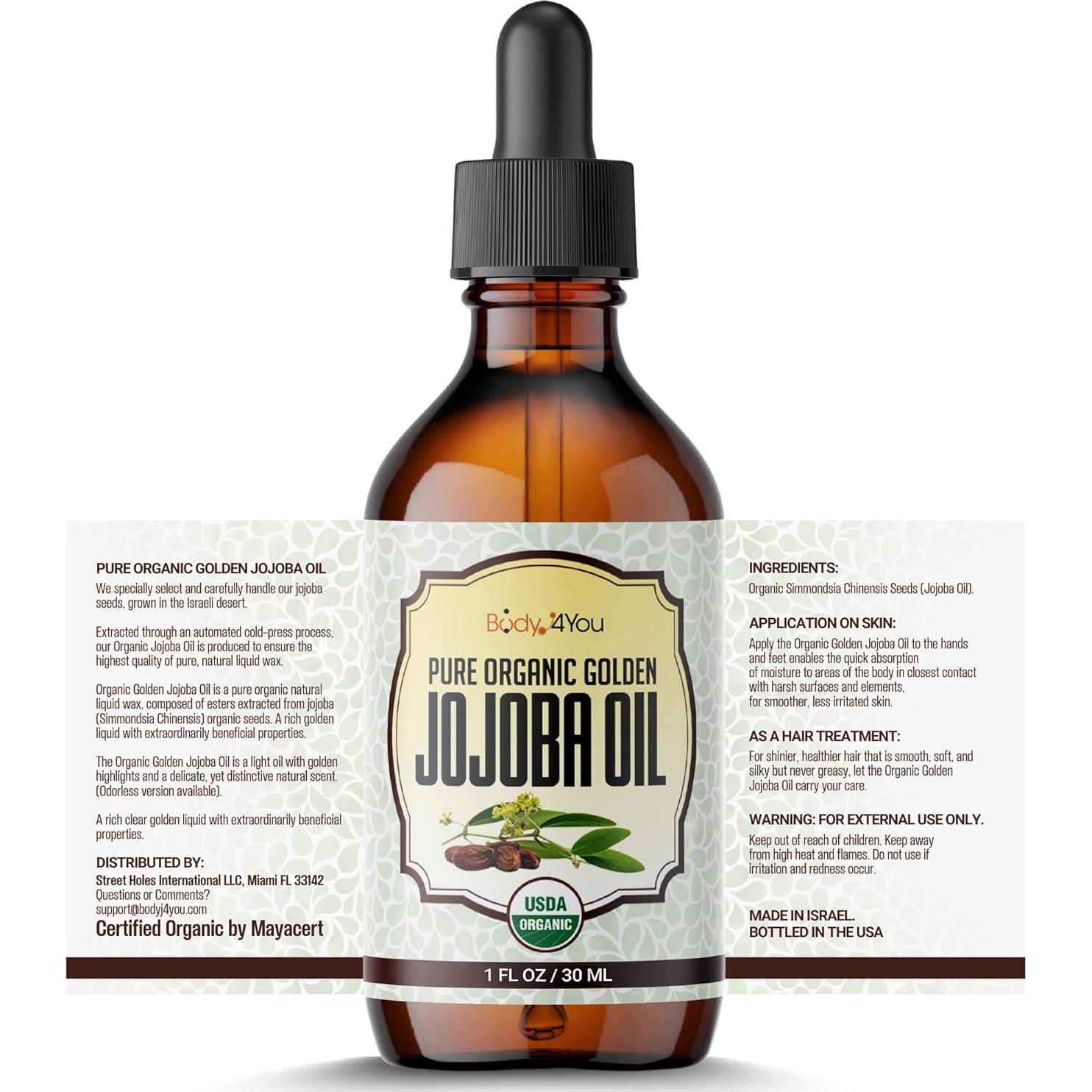 Cera de Jojoba Orgánica BodyJ4You 2 x 29.57 ml Hidratante