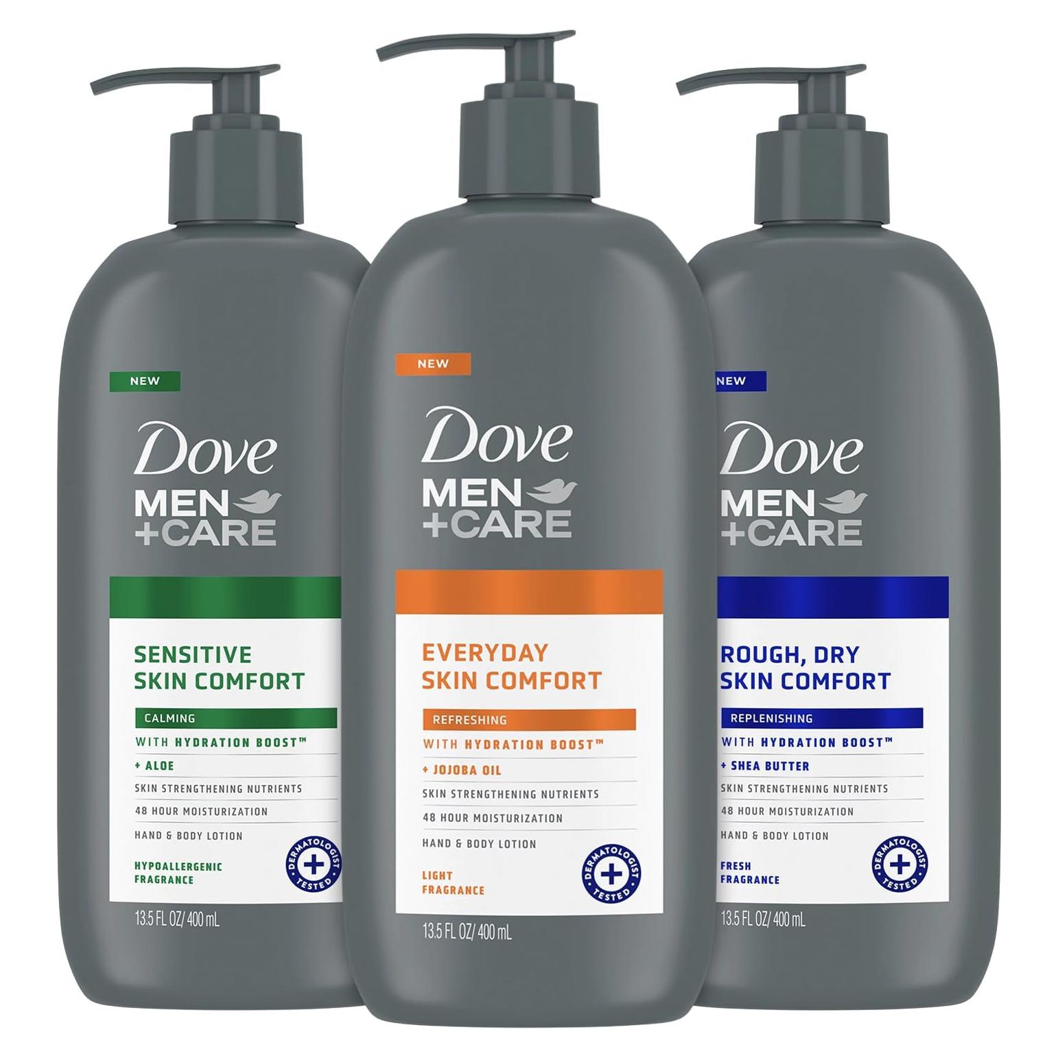 Loción Hidratante Dove Men+Care - 3 Piezas 400ml - Piel Seca