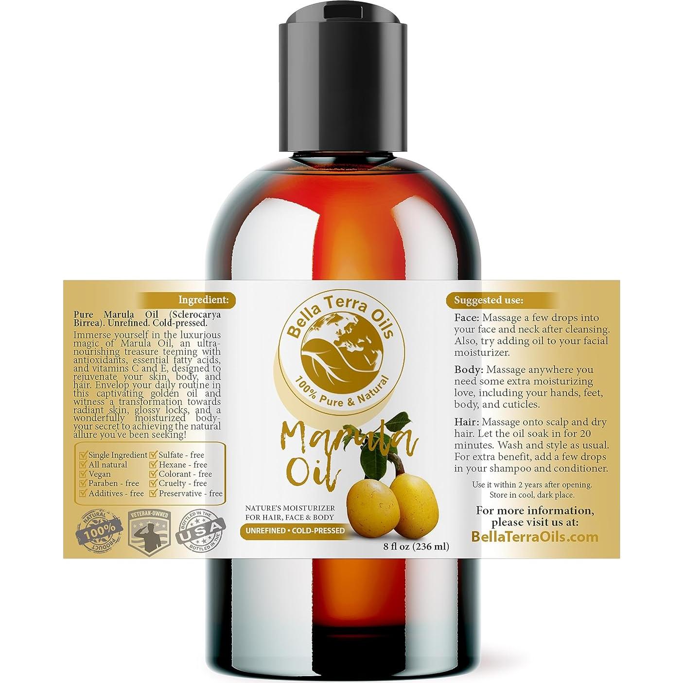 Aceite de Marula Bella Terra 236.6 ml - Piel Radiante y Suave