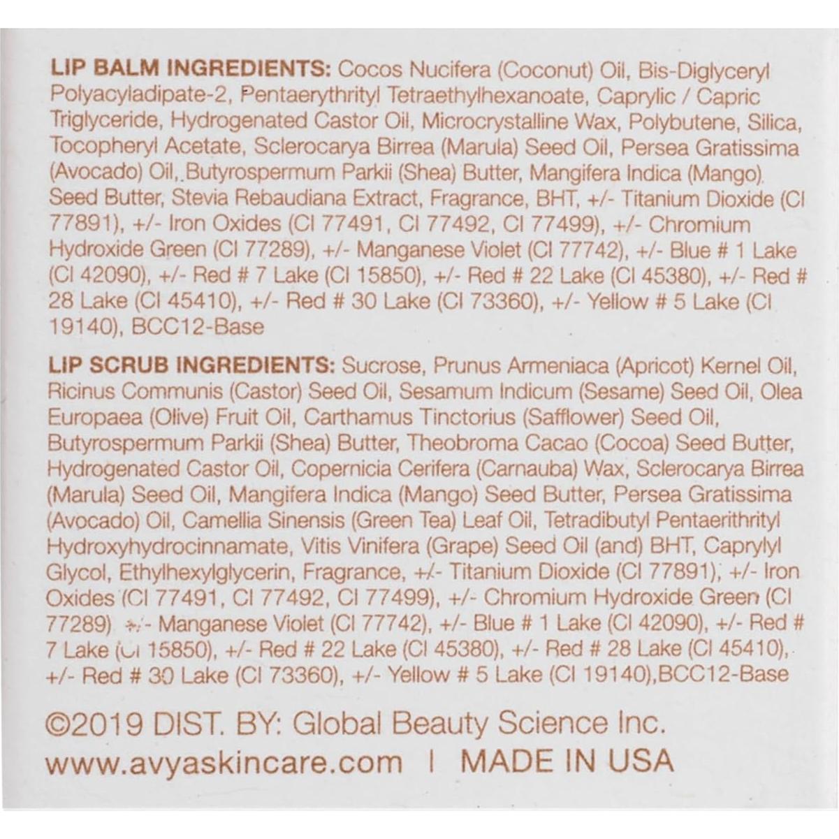 Avya Tratamiento de Labios 2 en 1 Exfoliante y Bálsamo 1.98g