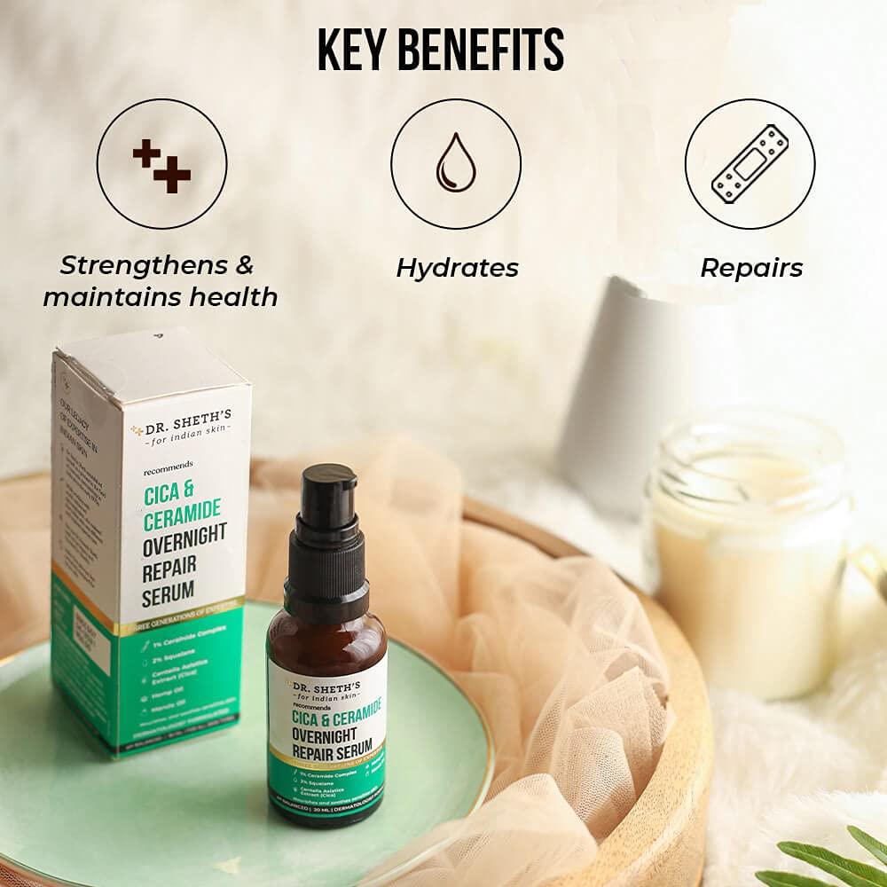 Suero Facial Cica y Ceramida Dr. Sheth 30ml - Escualano y Marula