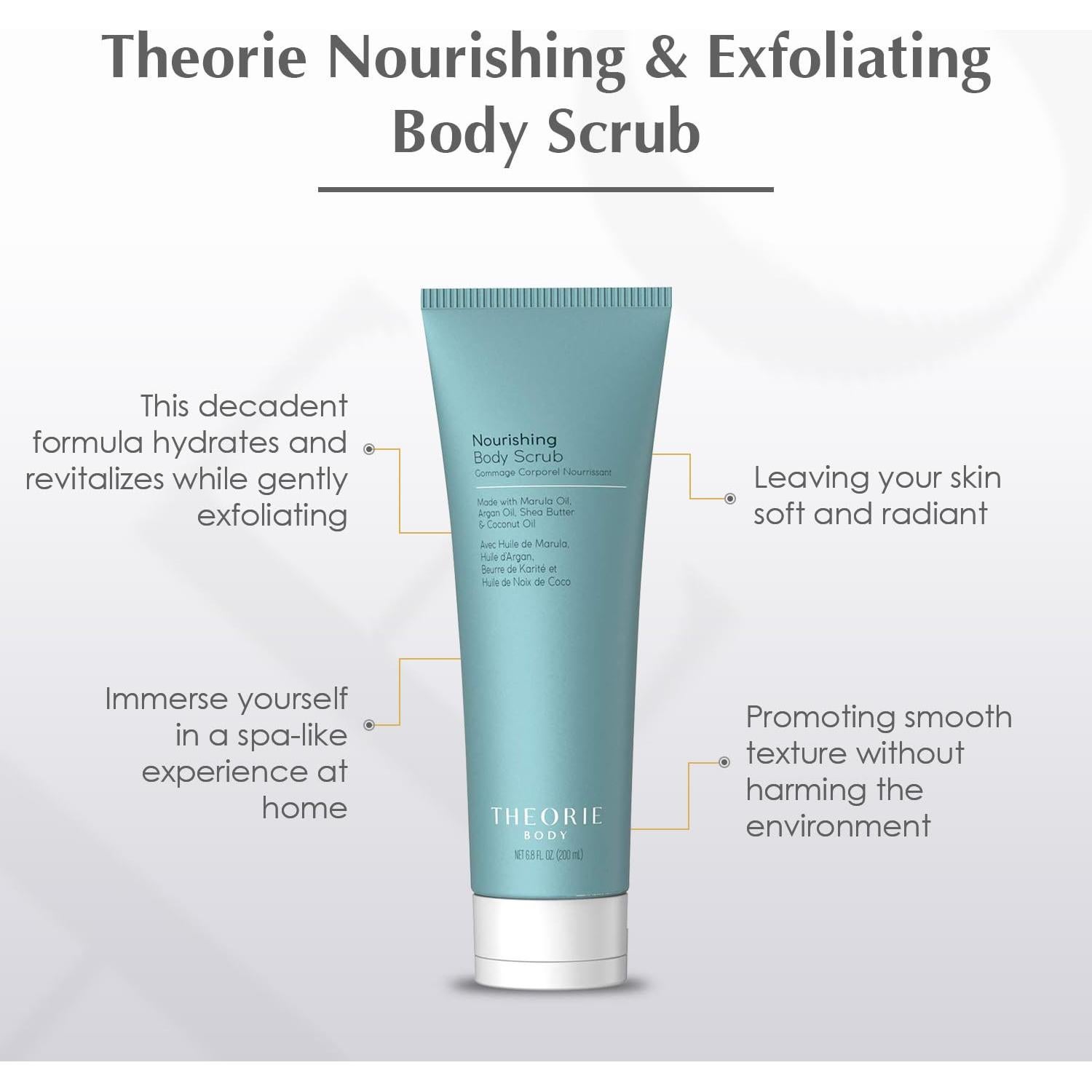 Exfoliante Corporal Theorie 200ml - Marula, Argán, Coco, Karité