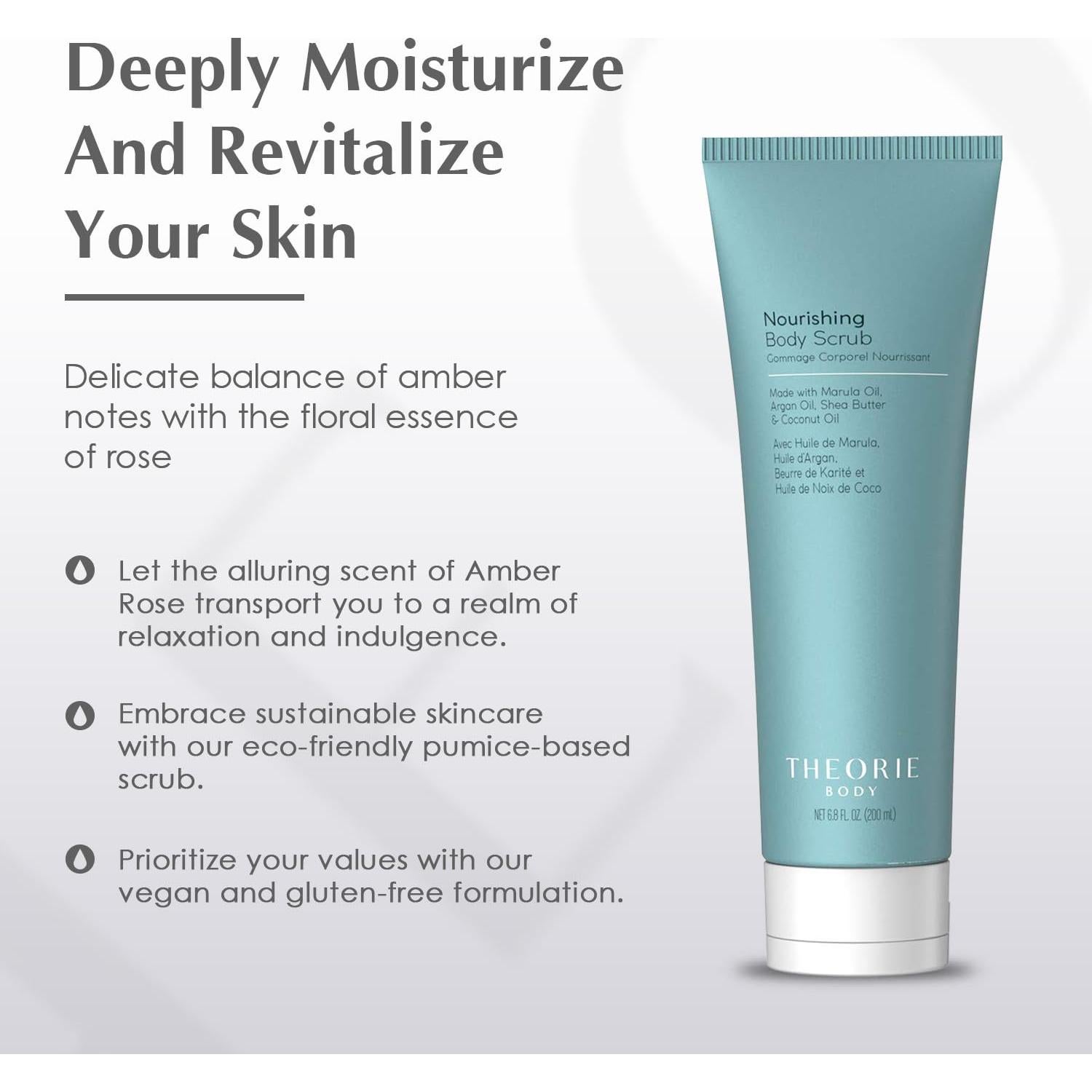 Exfoliante Corporal Theorie 200ml - Marula, Argán, Coco, Karité