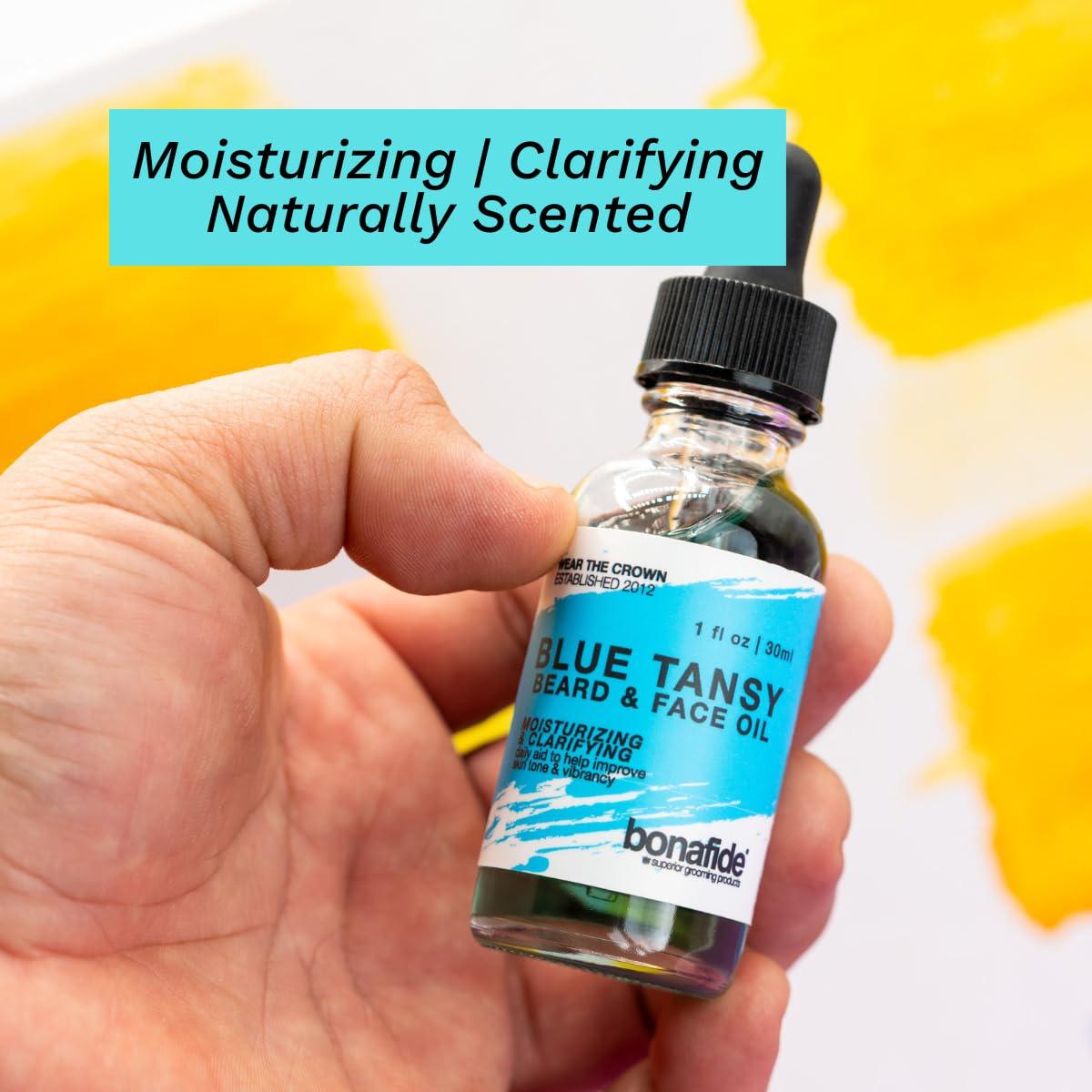 Bona Fide Pomade Blue Tansy Beard & Face Oil 1 oz. | Moisturizing & Clarifying daily Aid to help Improve Skin Tone & Vibrancy