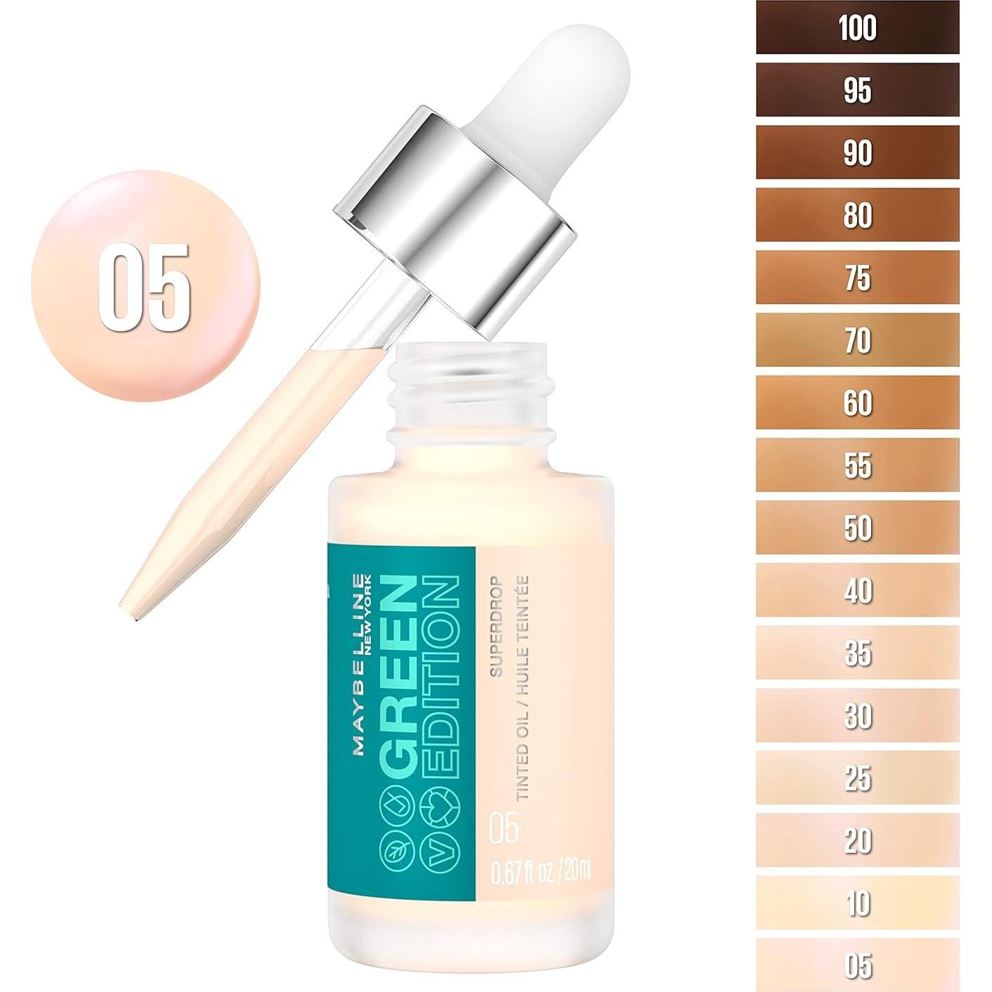 Base Maquillaje Aceite Tinte Maybelline Edición Verde 19ml