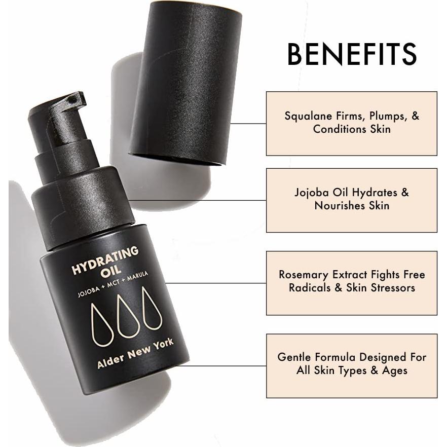 Aceite Hidratante Facial Alder New York 59g - Vegano y Antioxidante