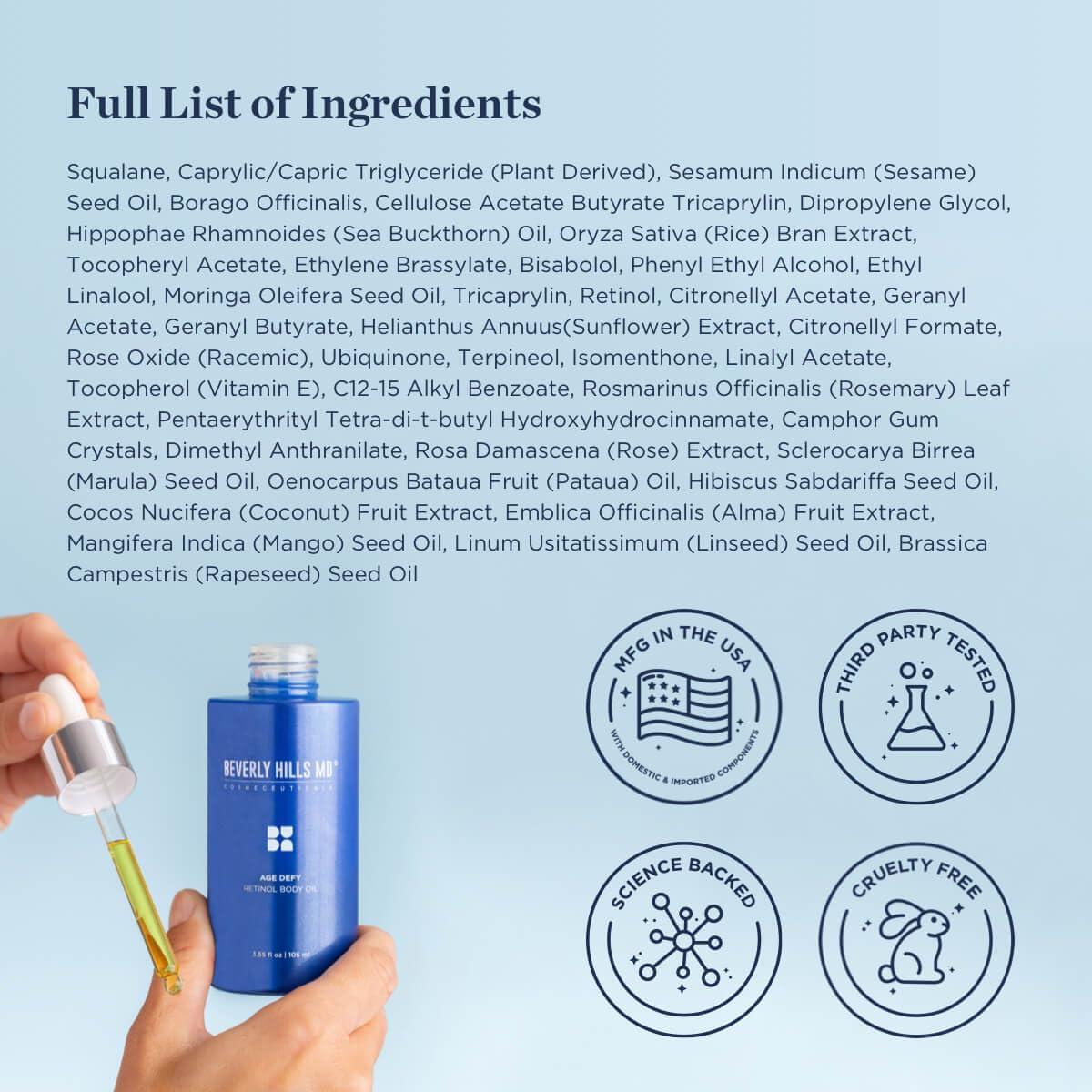 Aceite Corporal Antienvejecimiento Beverly Hills MD 289g