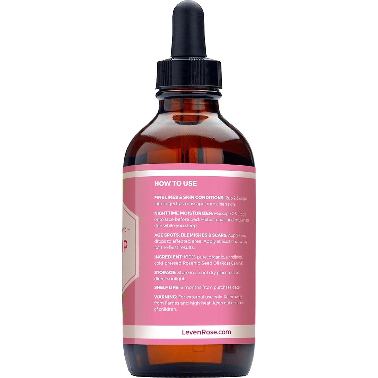 Aceite de Rosa Mosqueta Leven Rose 118 ml Puro Hidratante