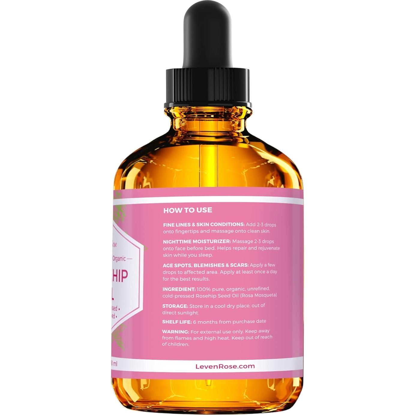 Aceite de Rosa Mosqueta Leven Rose 118 ml Puro Hidratante