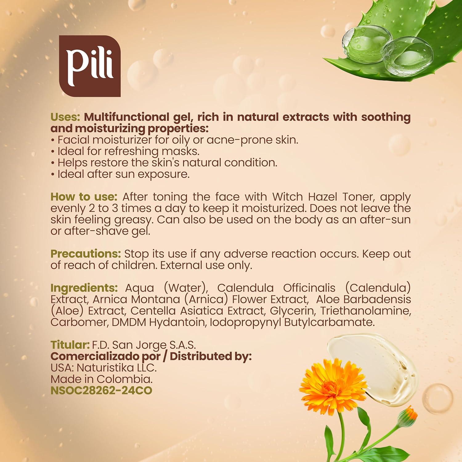 Hidrogel Calmante Pili 248g | Aloe Vera, Caléndula, Árnica