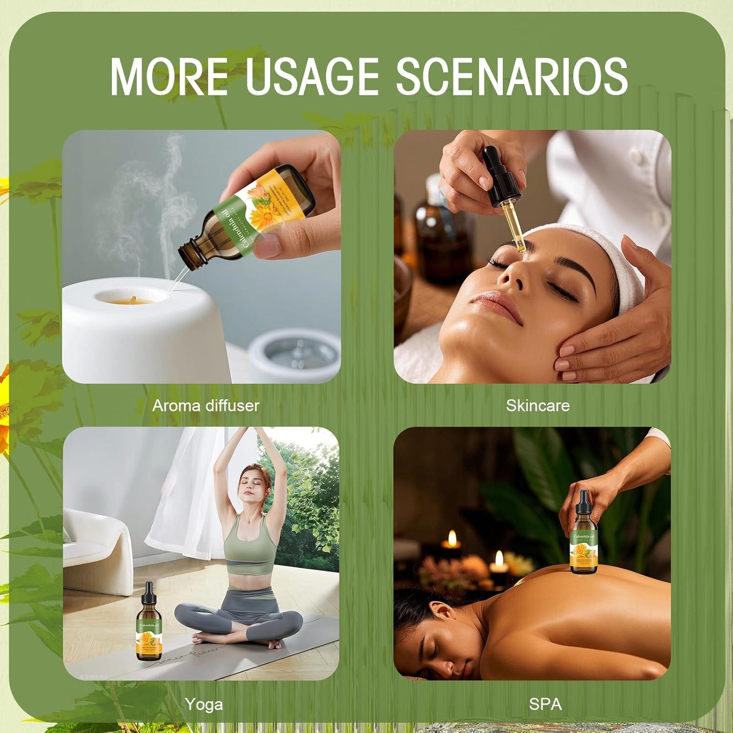 Aceite de Caléndula 100% Natural Bmrewax 29.57 ml - Antienvejecimiento y Hidratación