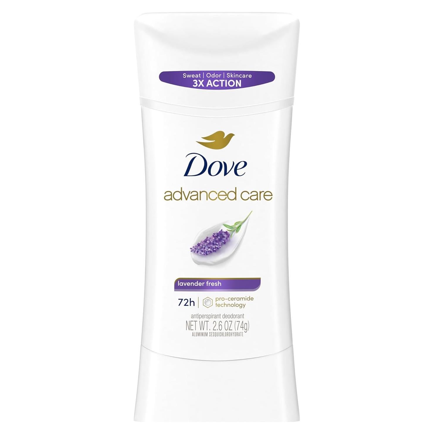 Desodorante Antitranspirante Dove Lavanda 73.93 g - Cuidado Piel