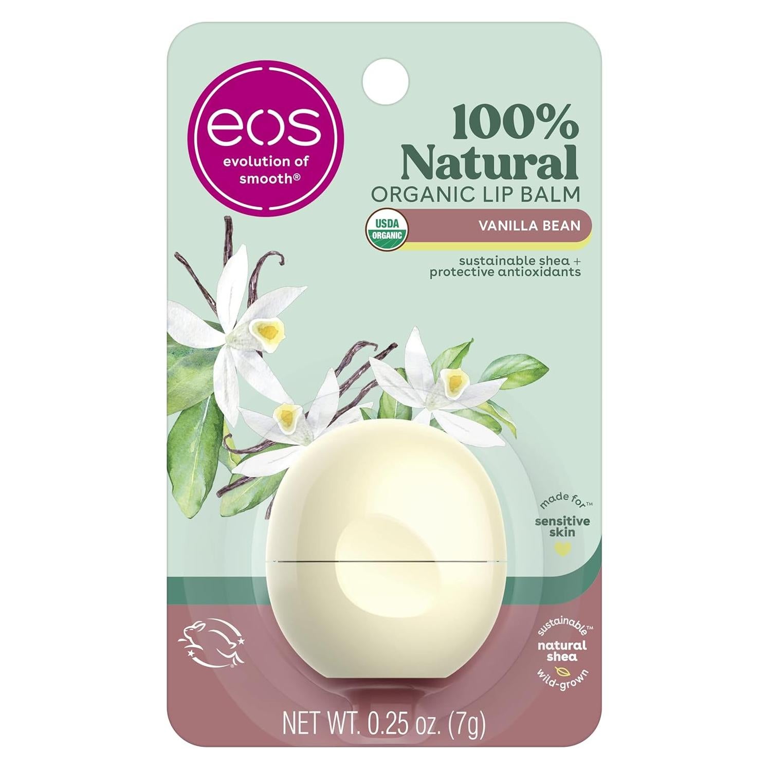 Bálsamo Labial Natural eos Vainilla 7.1 g - Hidratación Todo el Día