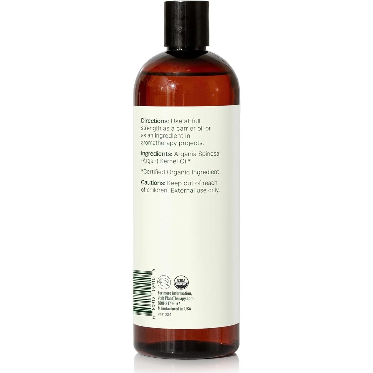 Aceite de Argán Orgánico Plant Therapy 450 ml - Hidratante Facial y Capilar