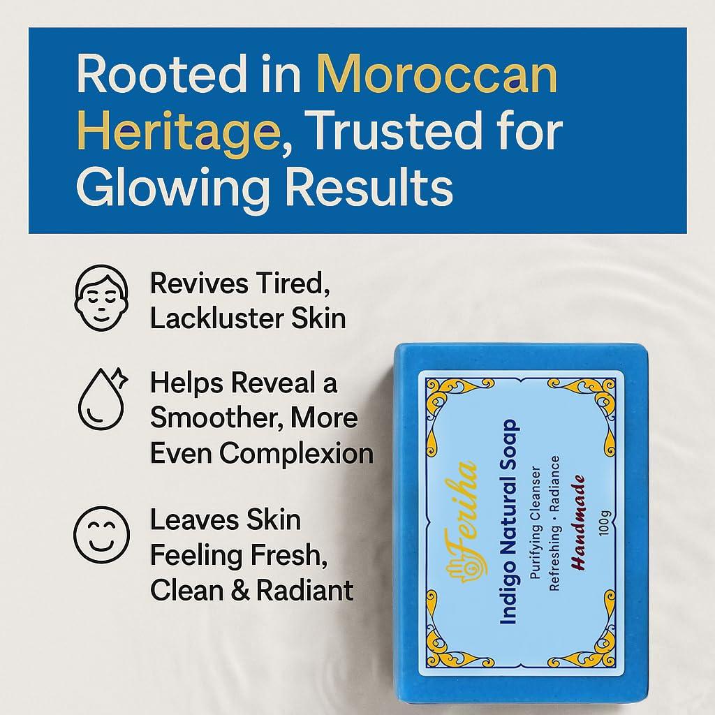 Jabón Facial Nila Marroquí Feriha - Hecho a Mano con Aceite de Argán