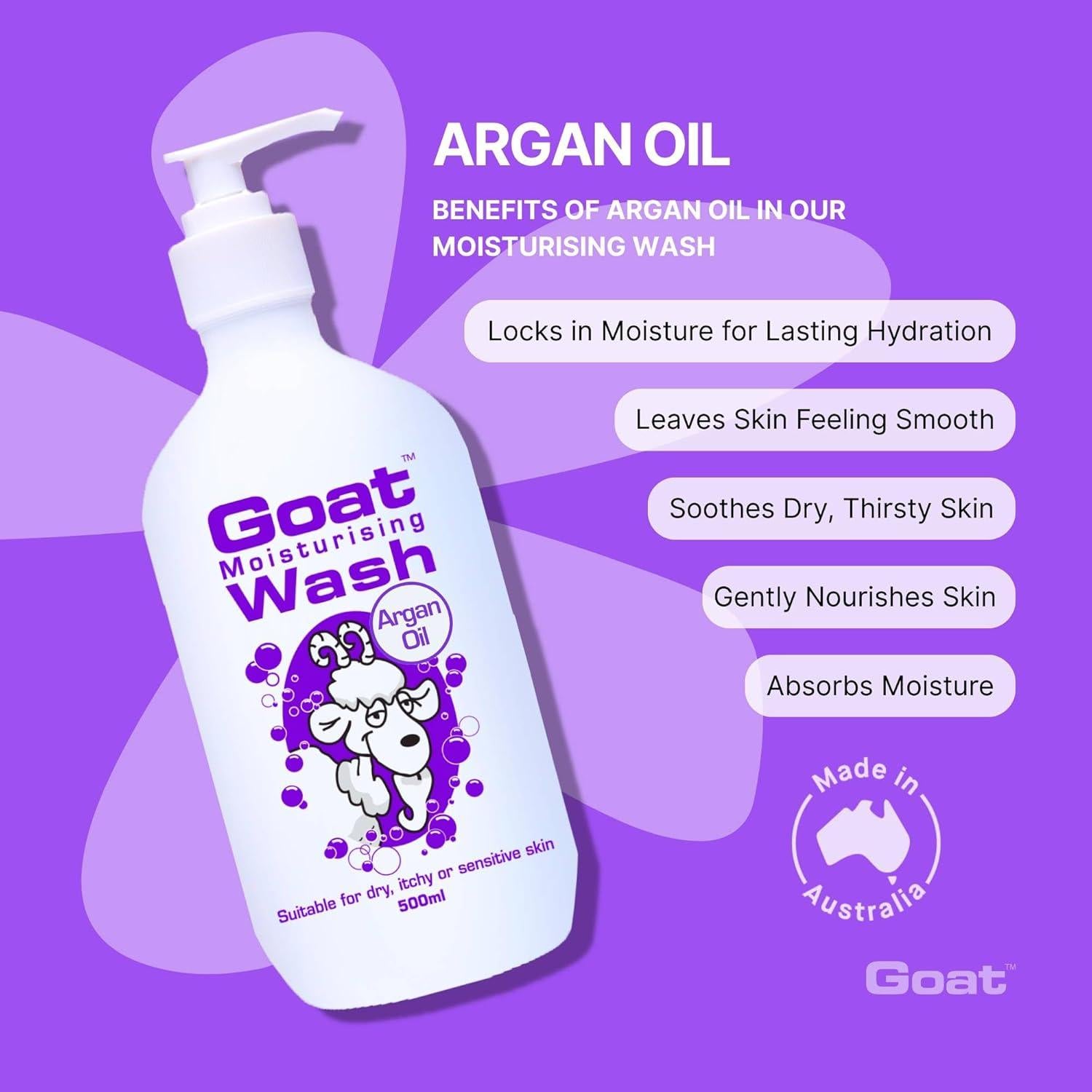 Duo Pack Gel de Ducha Hidratante Goat 500 ml - Leche de Cabra y Aceite de Argán