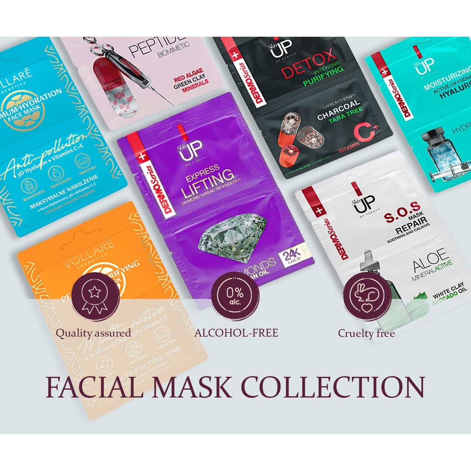 Set de 7 Mascarillas Faciales VERONA - Hidratantes y Purificantes