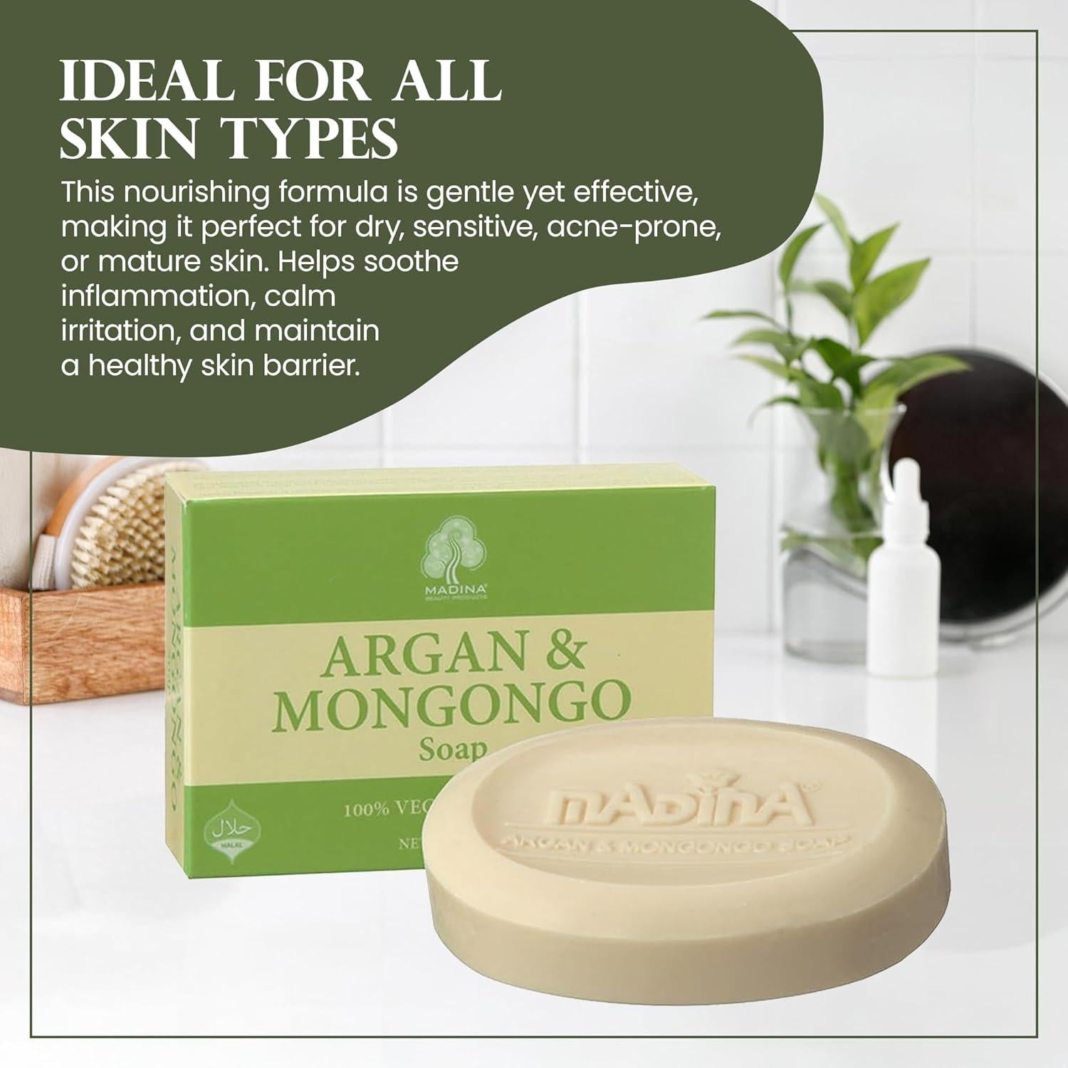 Jabón Hidratante Madina con Argan y Mongongo - 6 Piezas