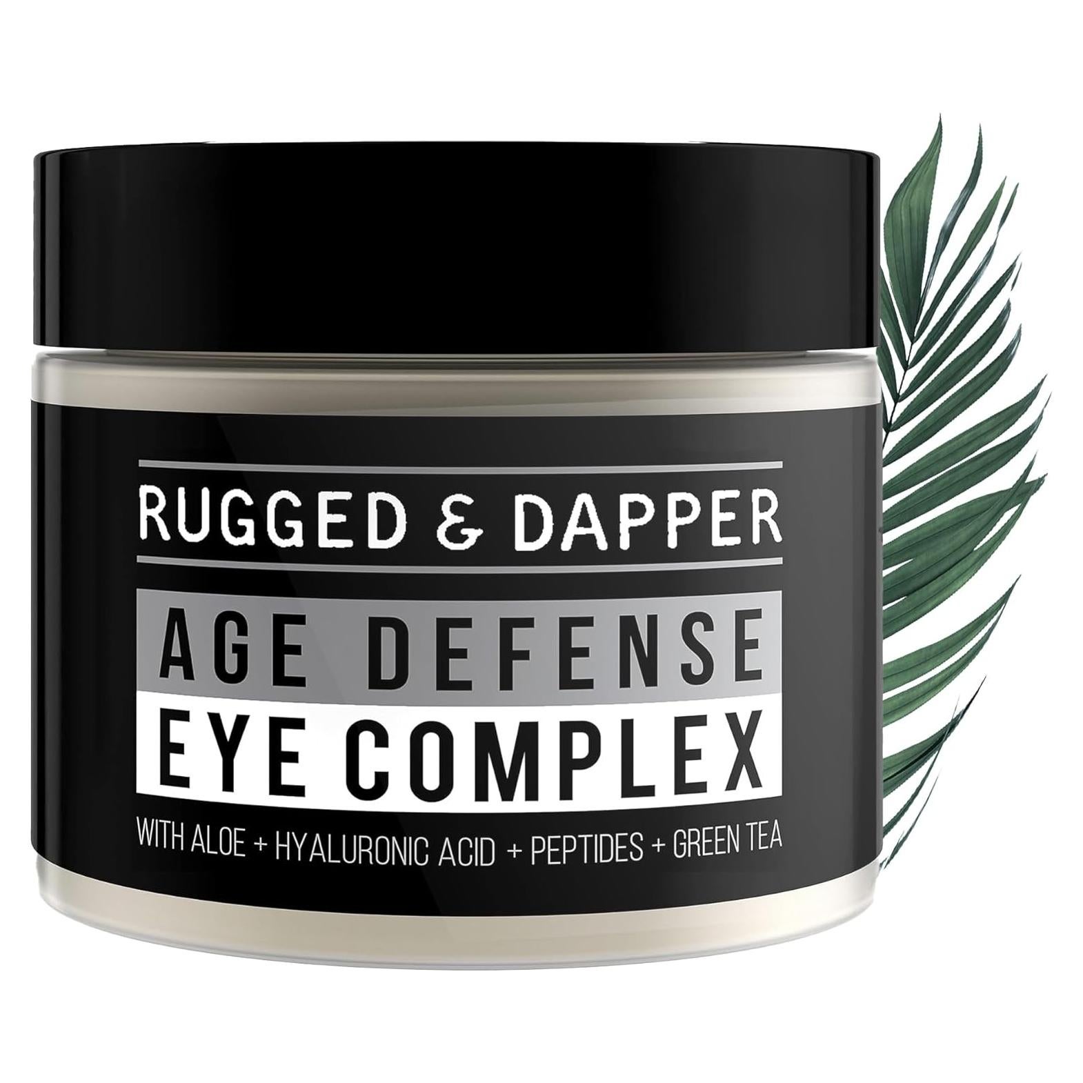 RUGGED & DAPPER Premium Men's Eye Cream | Age Defense for Dark Circles, Wrinkles & Puffy Eyes | Unscented | Hyaluronic Acid, Aloe + Argan Oil