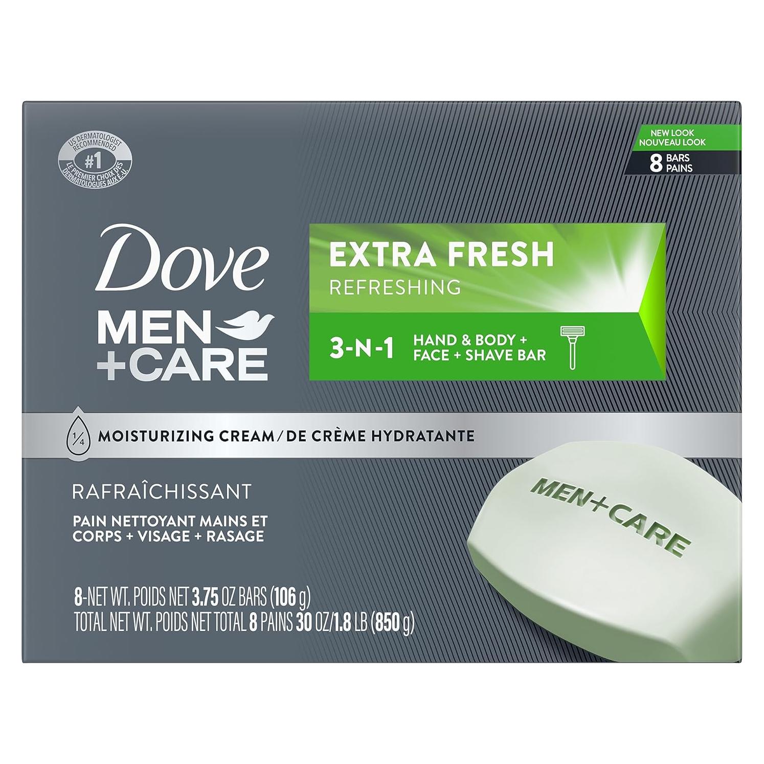 DOVE MEN + CARE Barra Limpiadora 3 en 1 Extra Fresca 106g