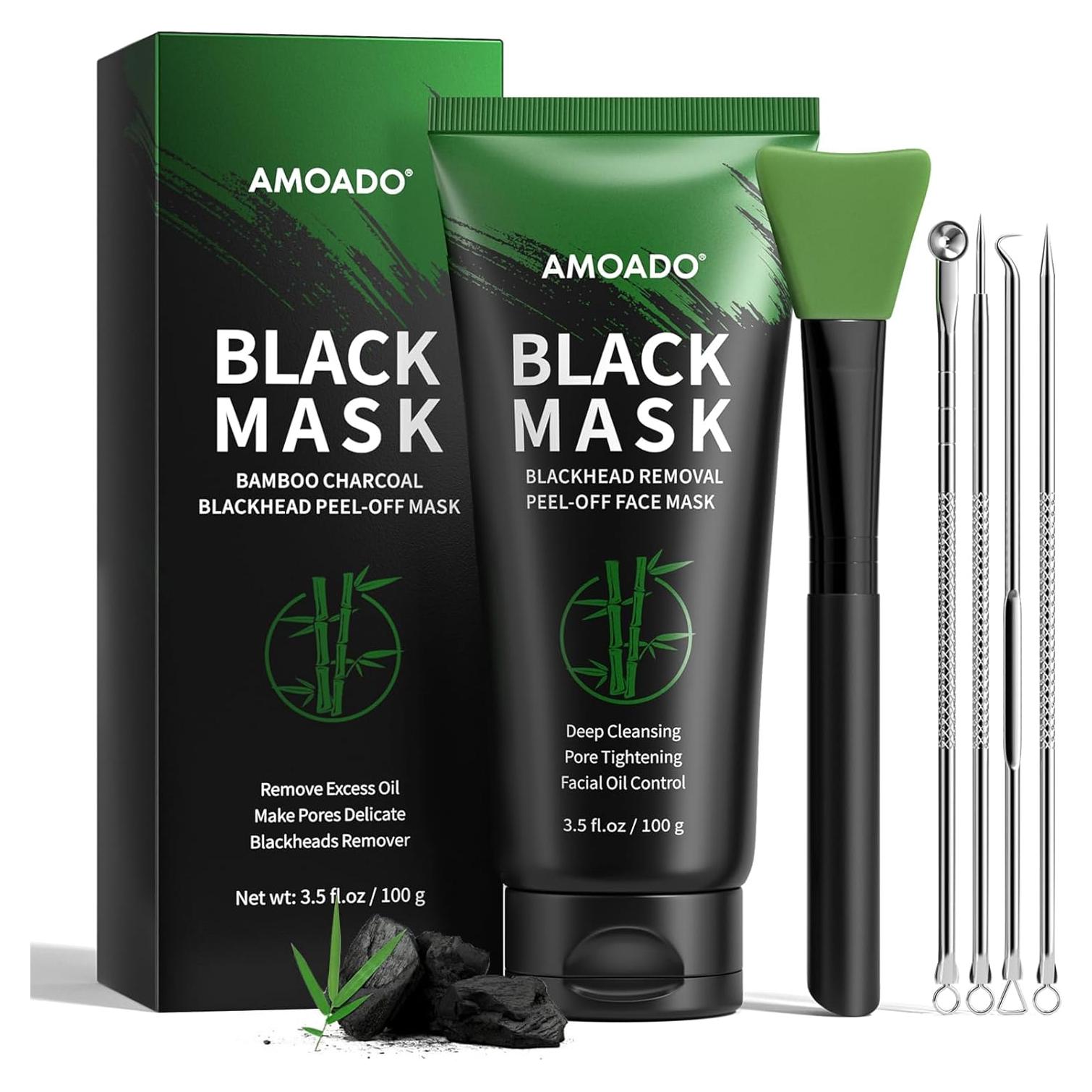 Máscara Peel-Off de Carbón AMOADO para Puntos Negros - Kit Completo