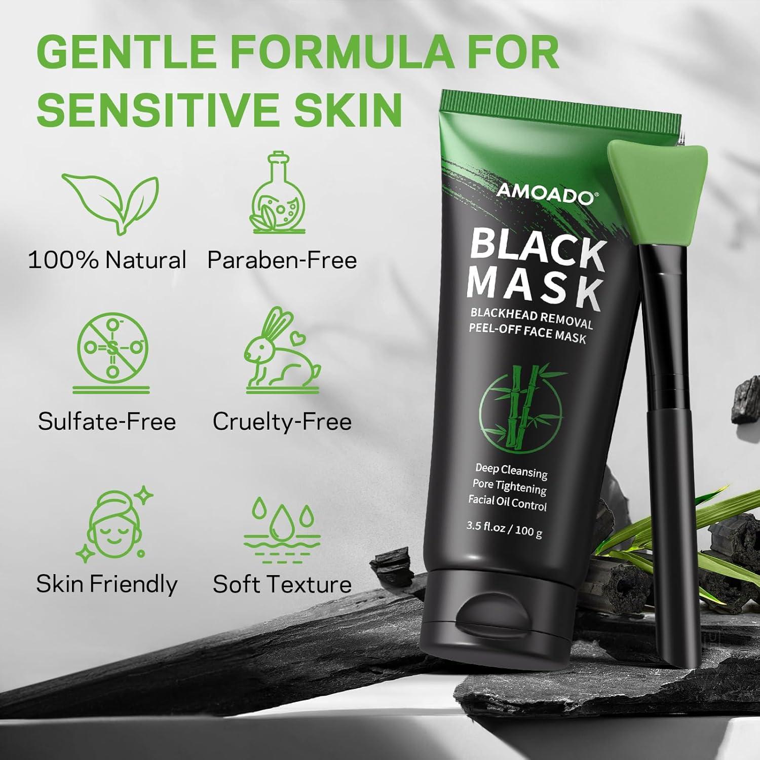 Máscara Peel-Off de Carbón AMOADO para Puntos Negros - Kit Completo