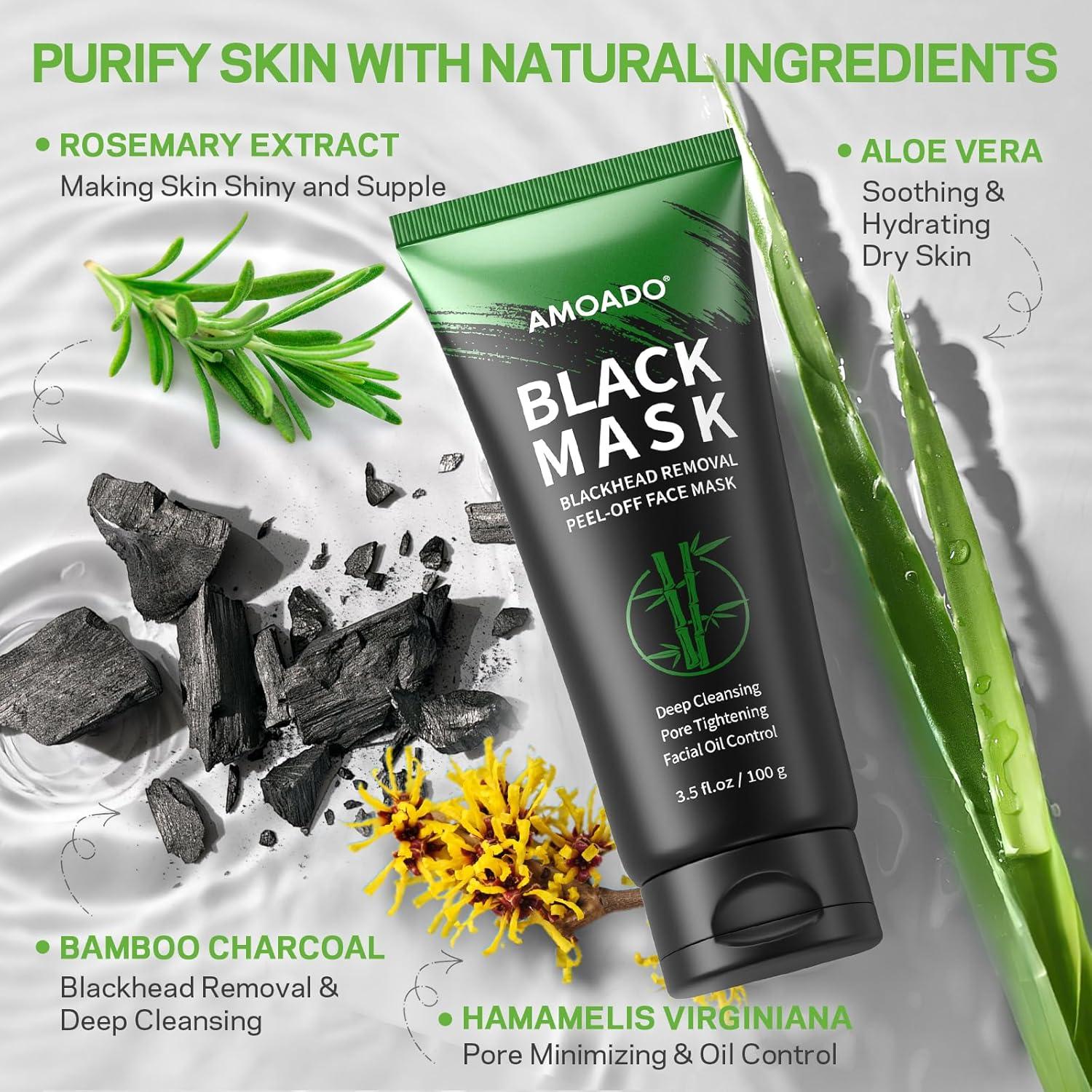 Máscara Peel-Off de Carbón AMOADO para Puntos Negros - Kit Completo