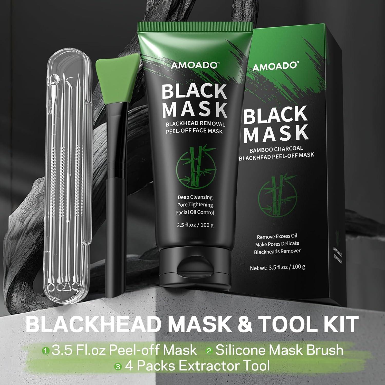 Máscara Peel-Off de Carbón AMOADO para Puntos Negros - Kit Completo
