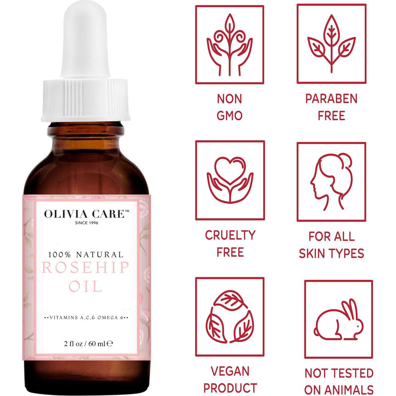 Aceite Facial de Rosa Mosqueta Olivia Care 60 ml - Hidratante Natural