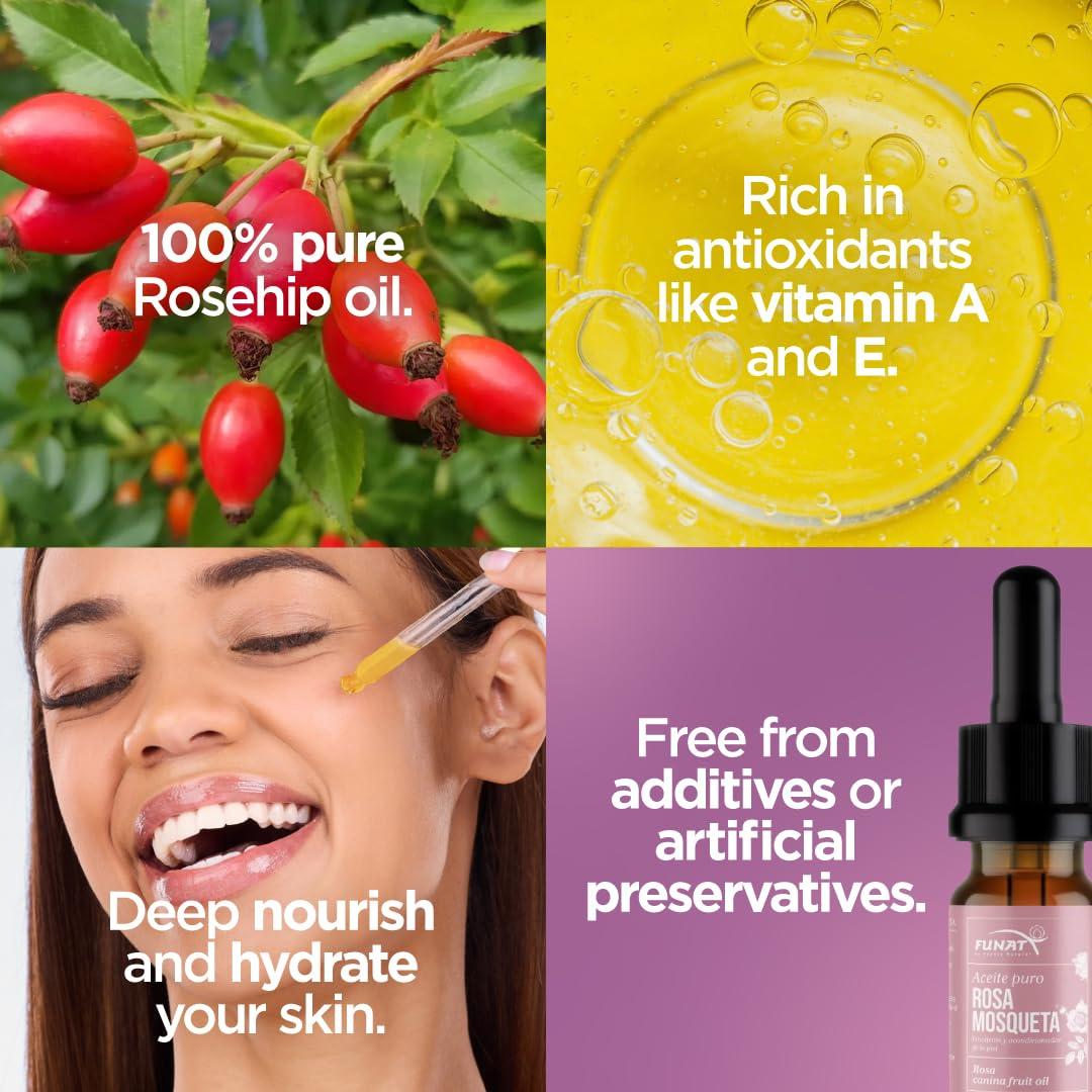 Aceite de Rosa Mosqueta Puro Funat 8.8 mL Hidratante Facial