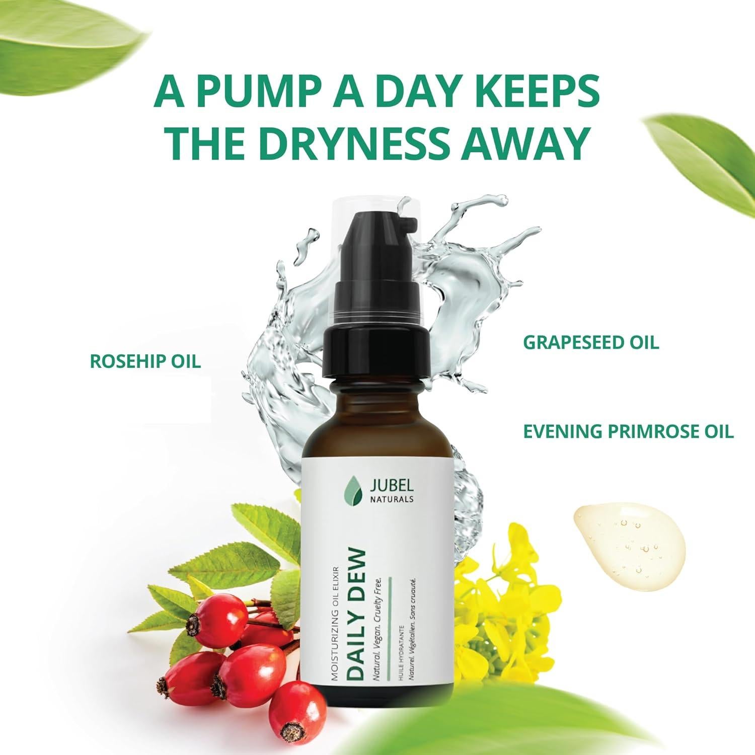 Aceite Facial Hidratante Jubel Naturals 30ml - Rosa Mosqueta, Onagra