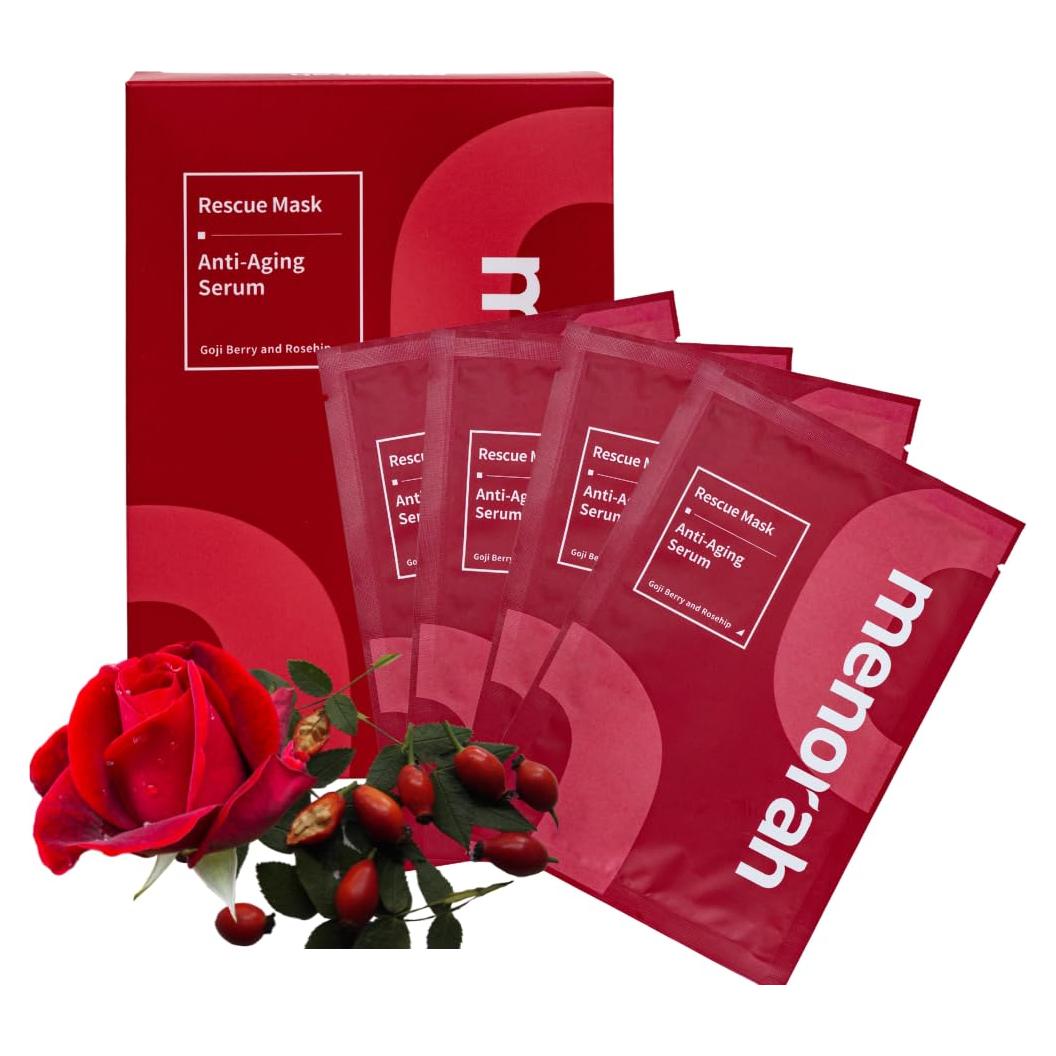 Mascarillas de Tela Menorah Skincare Anti-Envejecimiento - 4 Unidades