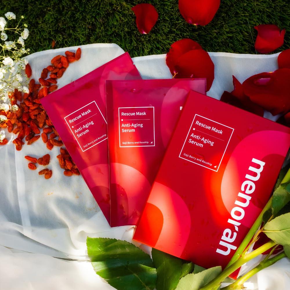 Mascarillas de Tela Menorah Skincare Anti-Envejecimiento - 4 Unidades