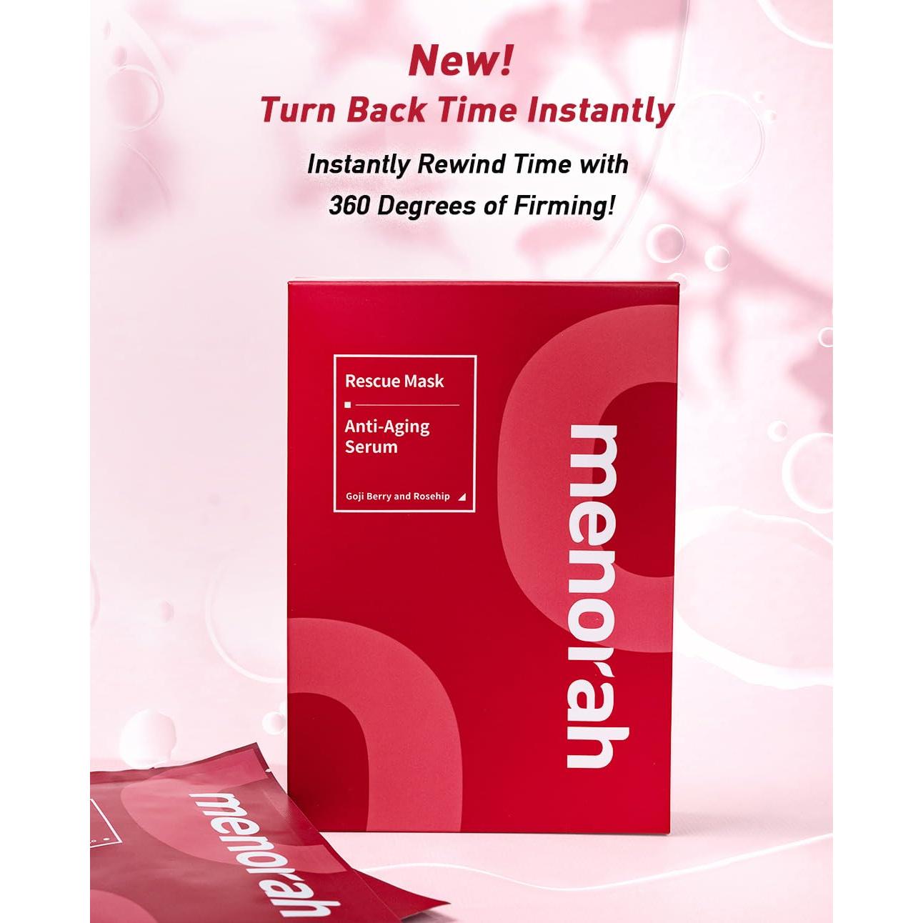 Mascarillas de Tela Menorah Skincare Anti-Envejecimiento - 4 Unidades