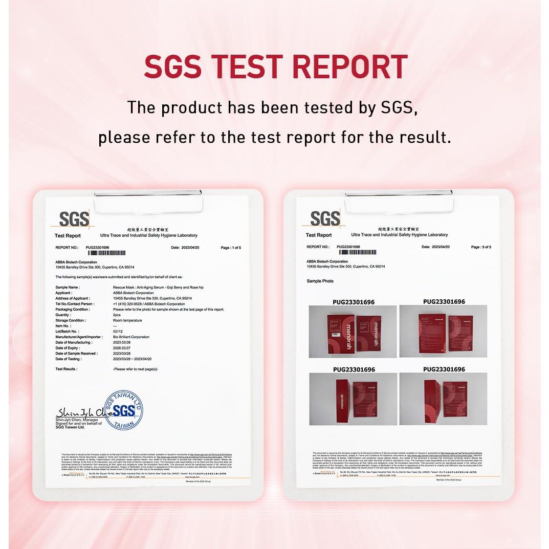 Mascarillas de Tela Menorah Skincare Anti-Envejecimiento - 4 Unidades