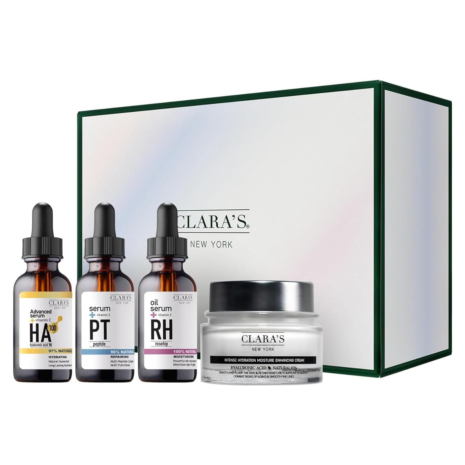 Kit de Cuidado de Piel Clara's New York - 4 Productos Hidratantes