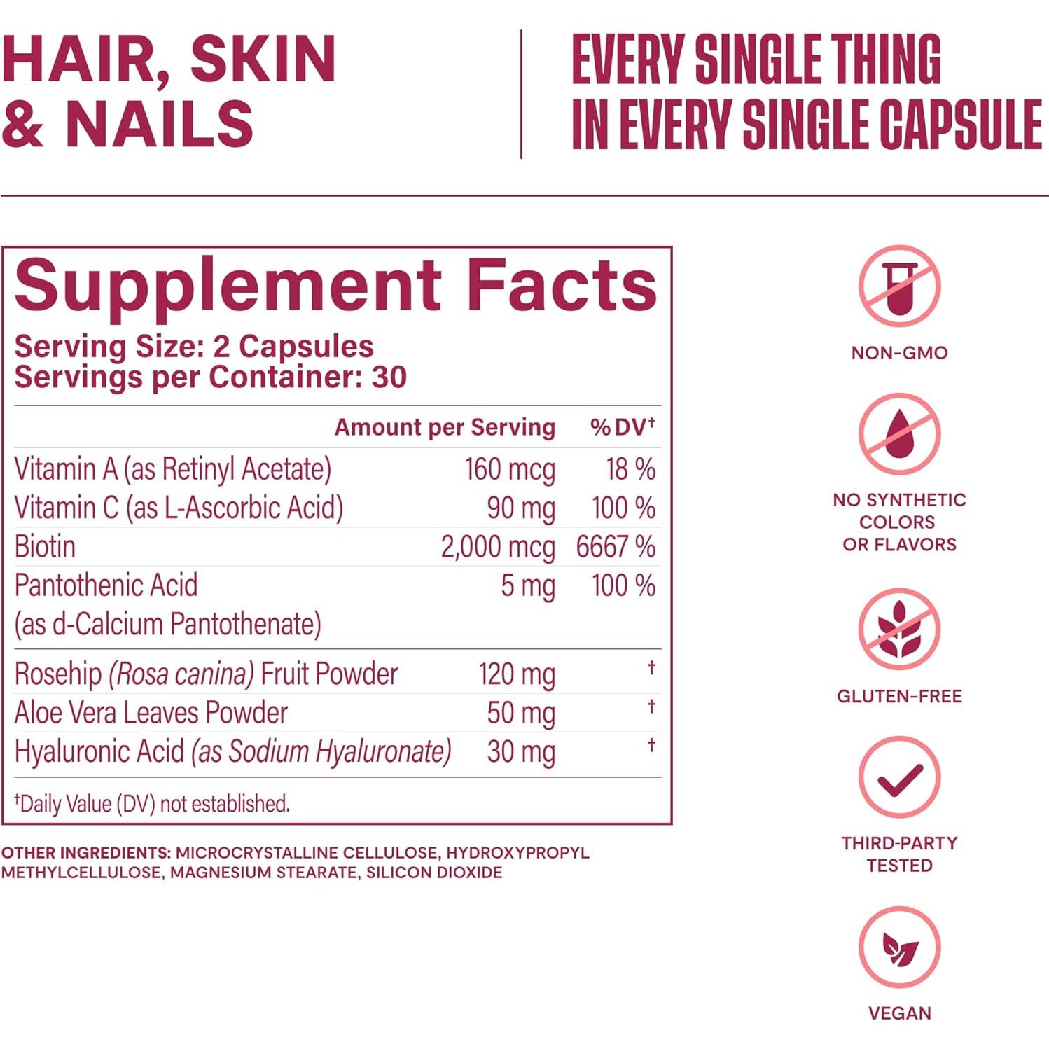 Suplemento Cabello, Piel y Uñas Habit 60 Cápsulas Vegano